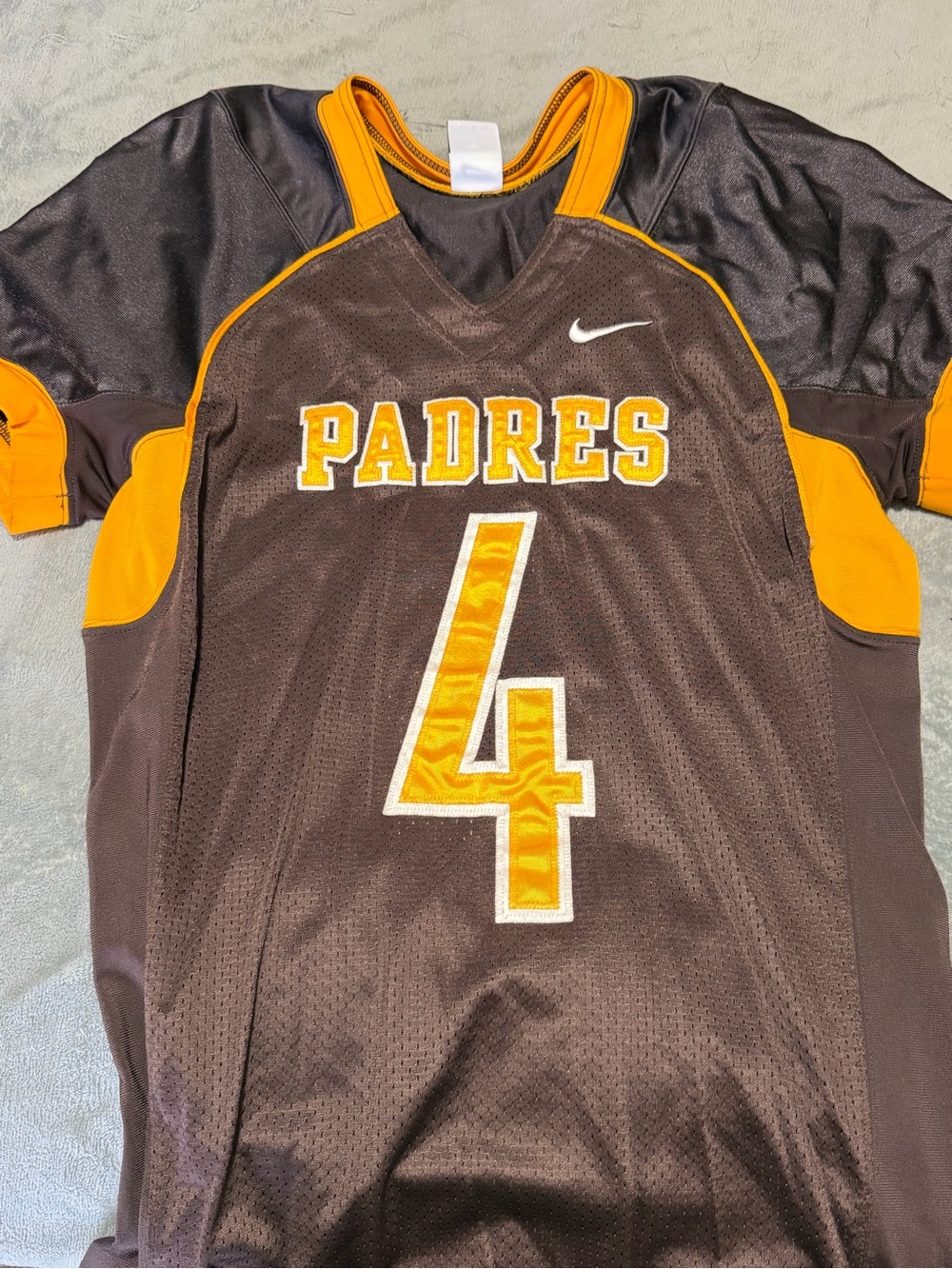 Nike Brown and Gold Padres #4 Baseball Jersey